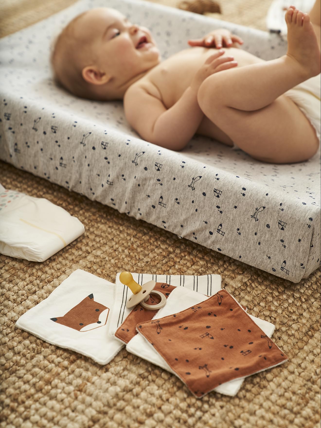 VERTBAUDET Lot de 6 lingettes lavables lot renard TU