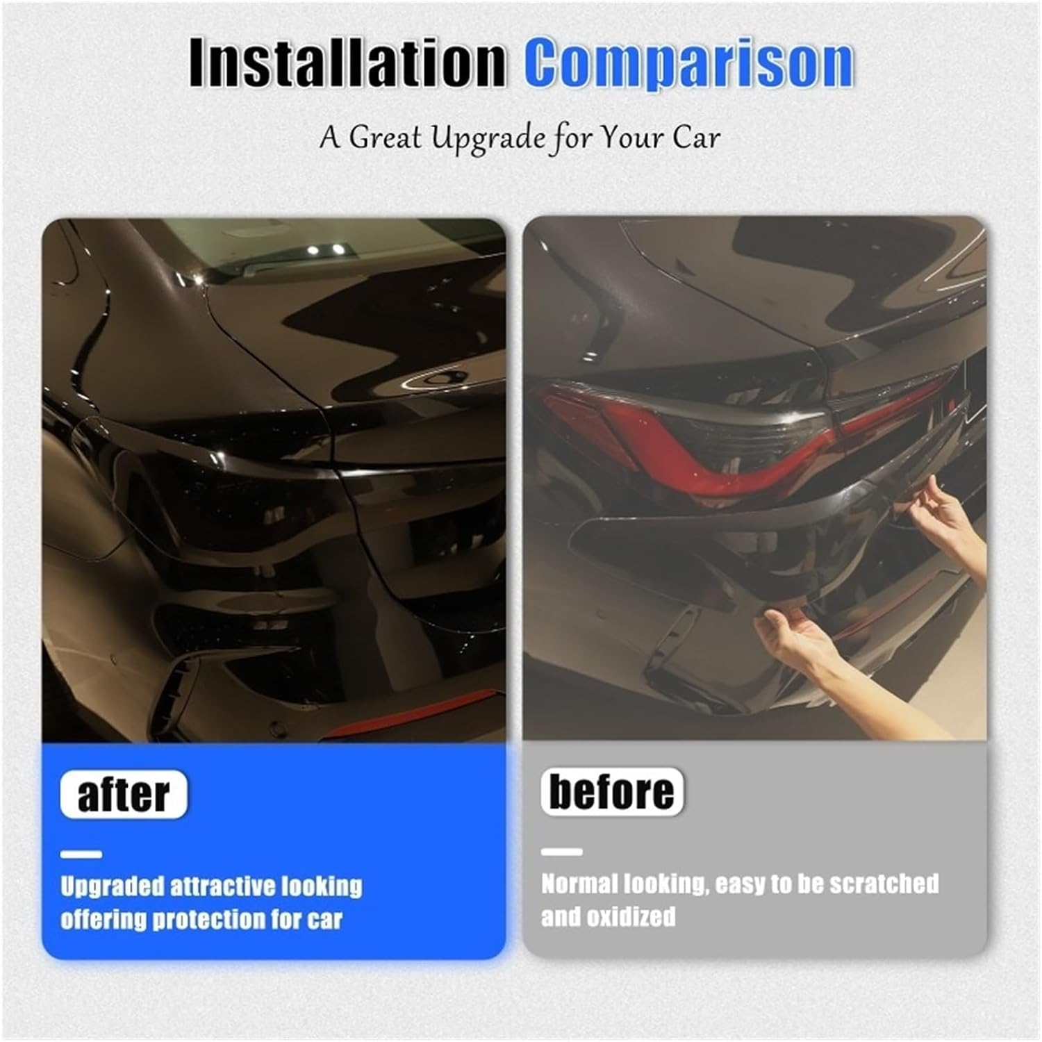 Smoke Black Car Rear Tail Light Lamp Decoration Cover Compatible For BMW 4 Series G22 G23 M4 2021-2025 Taillight Cover Exterior Accessories
