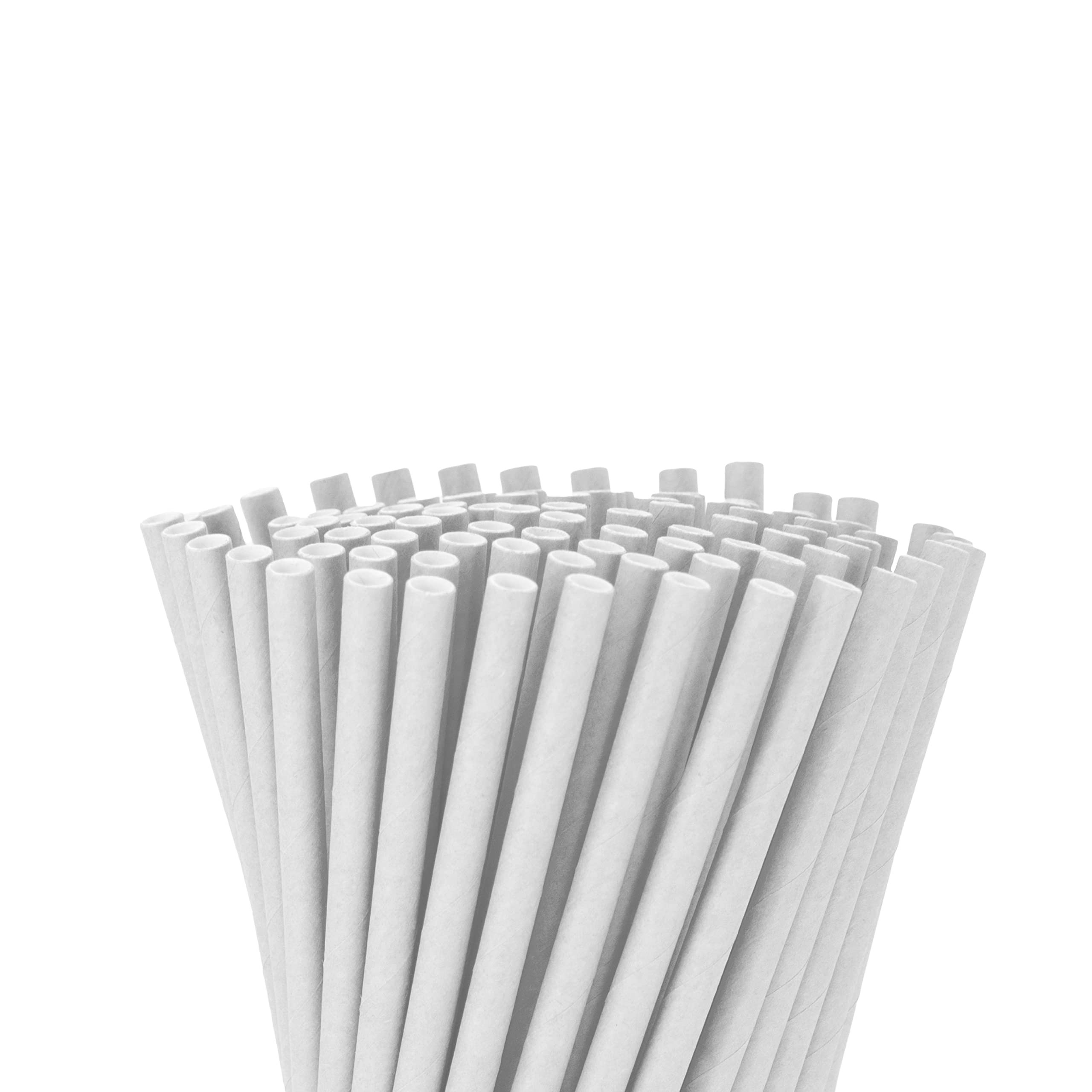 wisefood Pajitas de papel, 2000 unidades (20 x 100 unidades), color blanco, 8 mm de diámetro x 20 cm, sin PLA/PE, biodegradables y desechables