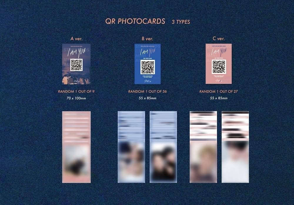 STRAYKIDS SKZ : I AM YOU (I Am Version+You Version Set) 3rd Mini Album CD-R+Cover+Photobook+QR Photocards
