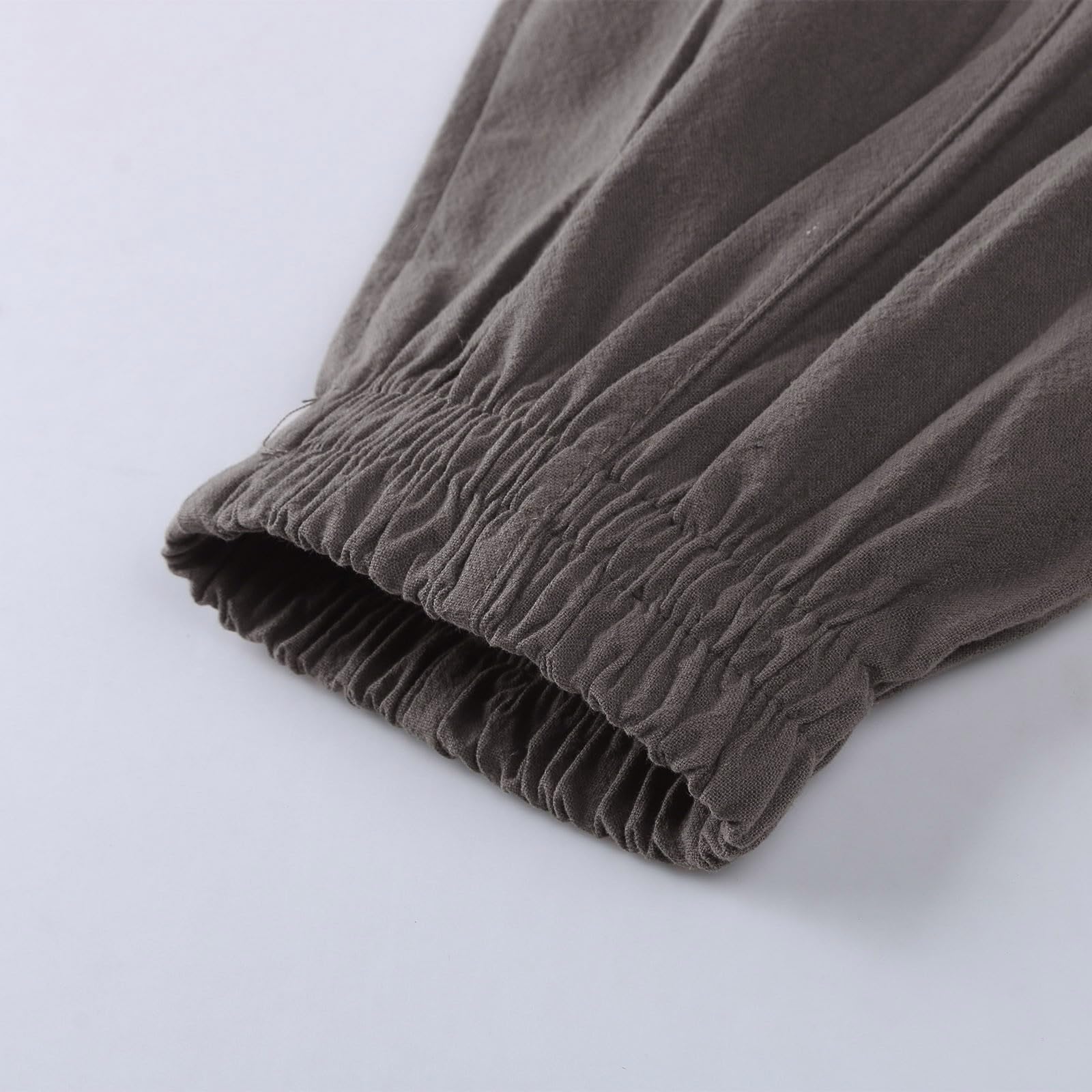 Pantalones de ocio para hombre con puños informales: pantalones de chándal transpirables básicos pantalones de verano de gran tamaño, cintura elástica pantalones de chándal con cordón