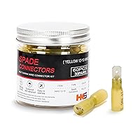 Vista 16 de HKS 100 conectores de pala hembra rojo 22-16 AWG – Kit de conectores de cable de desconexión rápida eléctricos termorretráctiles – cobre rojo