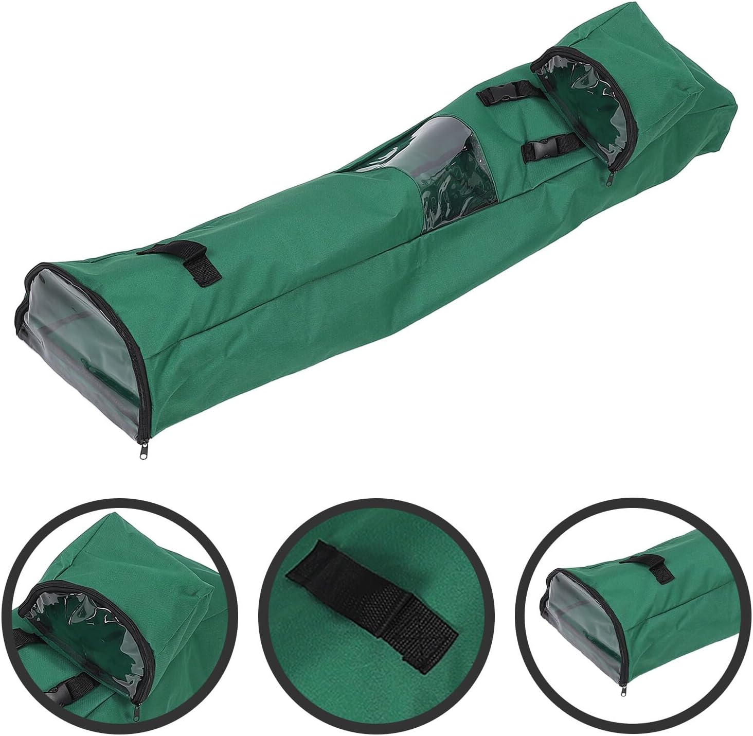 SHINEOFI Wrapping Paper Storage Bag Organizer, Long Hanging Wrap Holder with Multiple Pockets, Foldable Portable Packing Paper Storage for Home and Party Use, Green