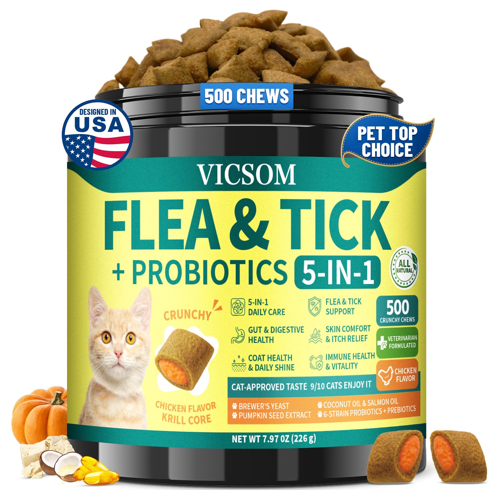 Photo 1 of VICSOM Flea and Tick Prevention Cat Chews