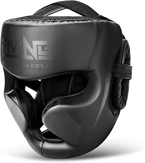 FIVING Boxing Headgear for Martial Arts - Muay Thai Kickboxing Sparring Guard with Shock Absorption & 180° Visibility