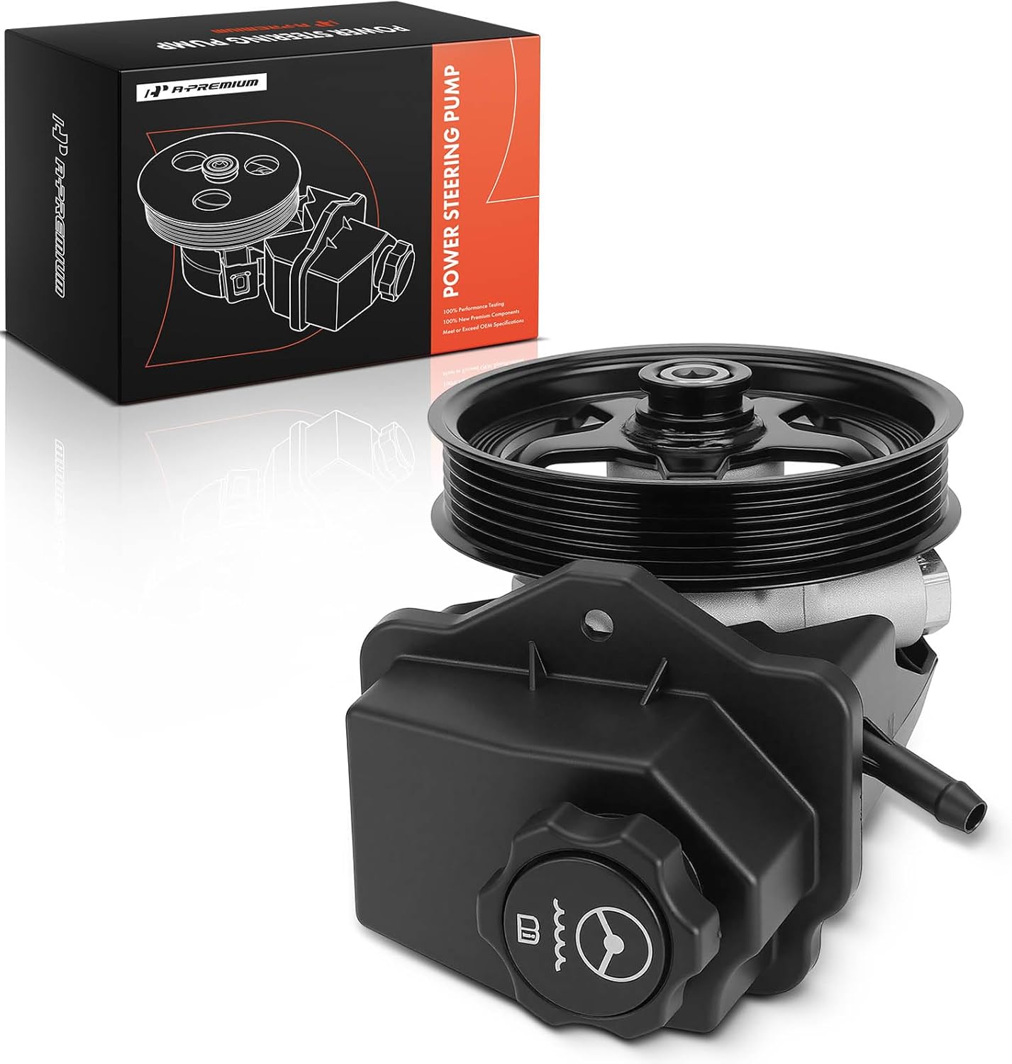 A-Premium Power Steering Pump, with Reservoir & Pulley, Compatible with Chevrolet Impala 2006-2011, Monte Carlo 2006-2007, 3.5L 3.9L