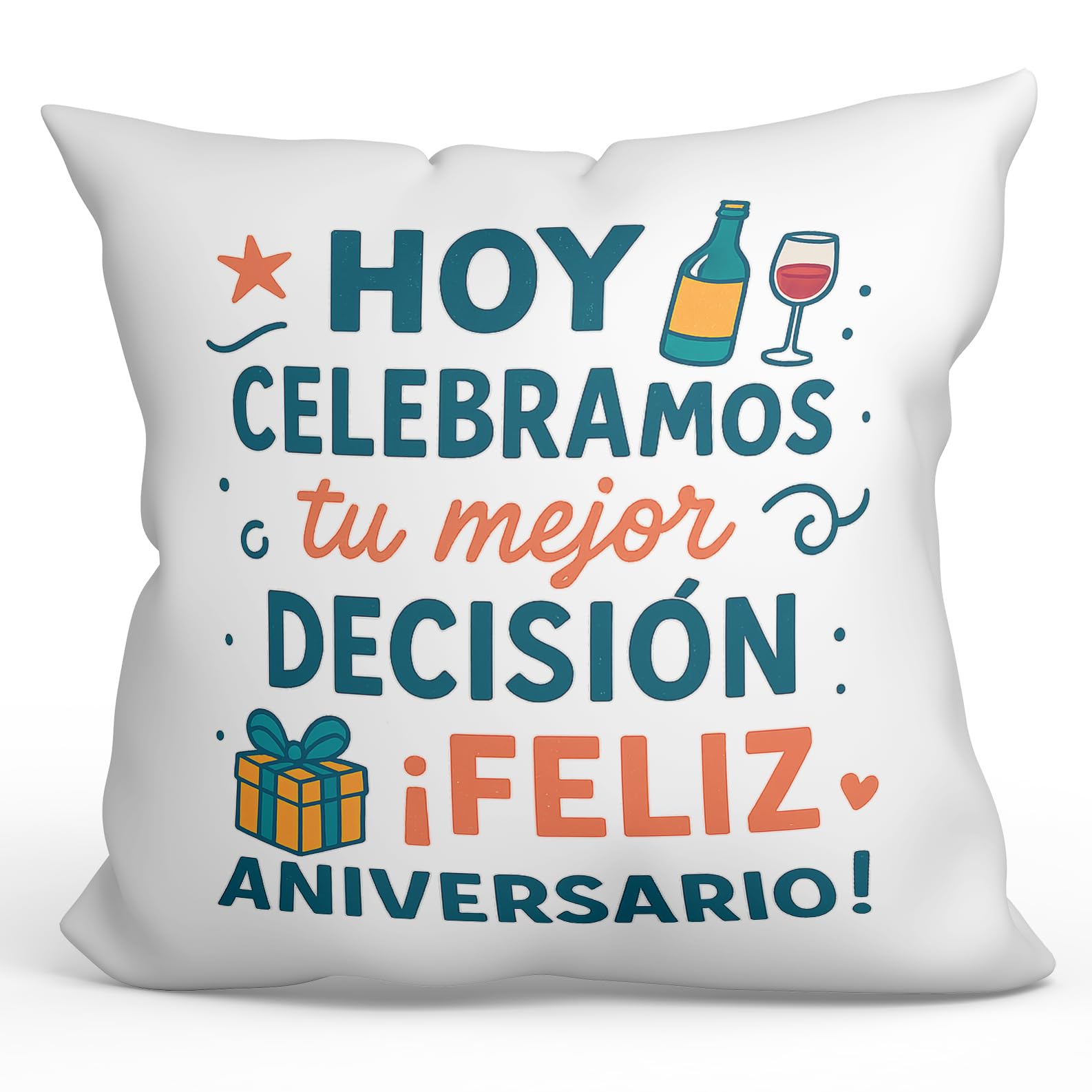 Coussin Coussin avec Rembourrage Confortable Décoration Anniversaire Drôle Juntos v2