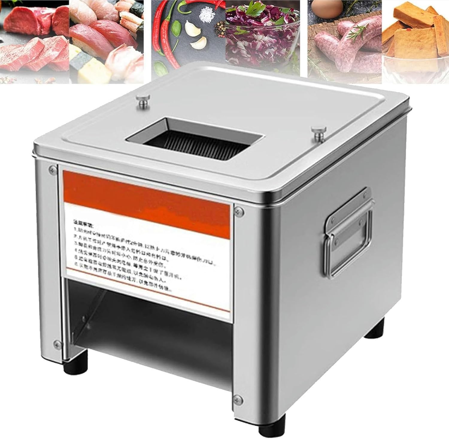Wzglod Commercial Meat Cutter Machine Electric Meat Cutting Machine 850W Meat Slicer Blade Restaurant Food Slicer Stainless Steel for Kitchen Restaurant Supermarket