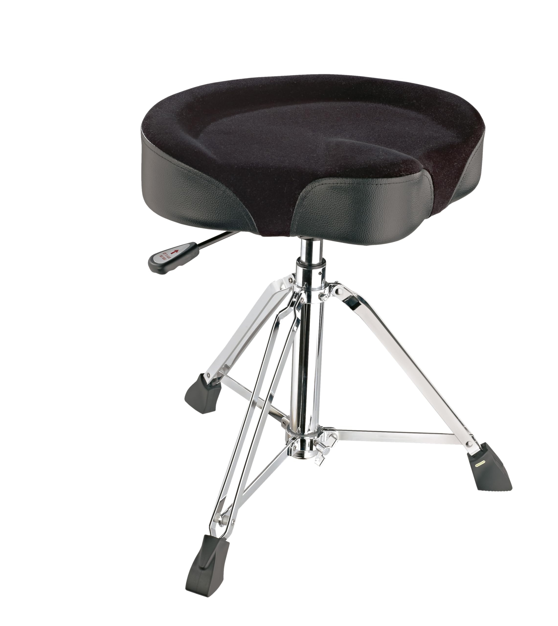 K&M 14036 Drummersitz mit Gasdruckfeder - Stahl, edler Samtbezug - flexibler Hocker für Schlagzeuger, hoher Sitzkomfort