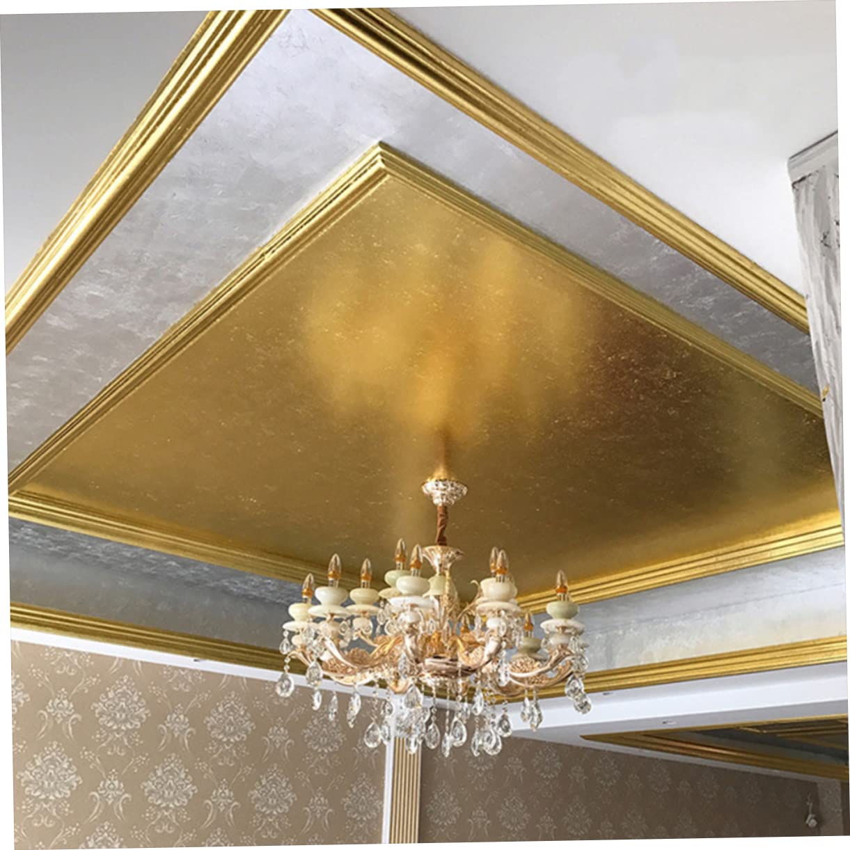 Housoutil 3 Ensembles Or Imitation De Dorées pour Artisanat Et Décoration DIY pour Peinture Éclatantes Et Décorations Élégantes 300 Feuilles*3