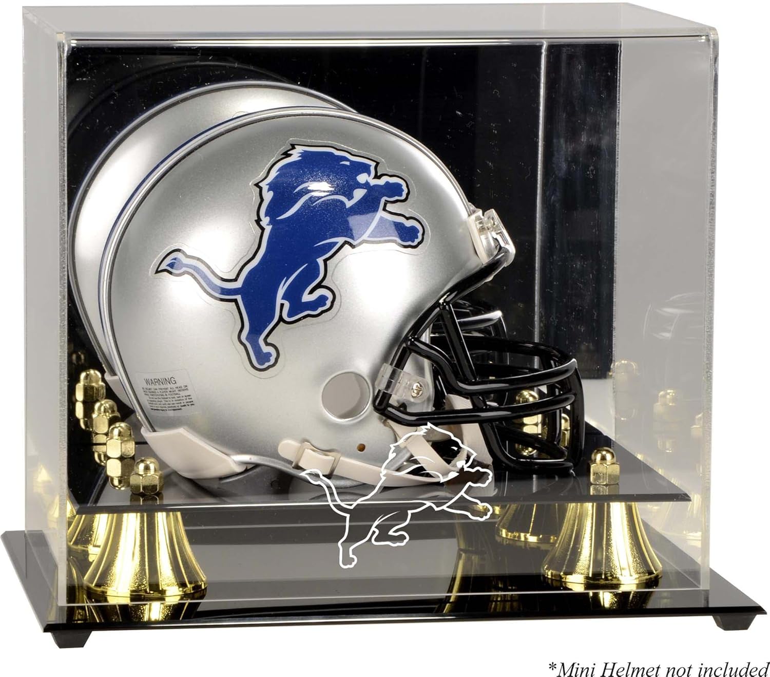 Detroit Lions Mini Helmet Display Case - Football Mini Helmet Free Standing Display Cases ''Case Only''