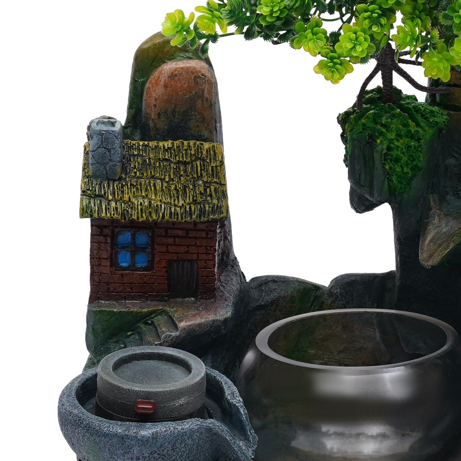 Fontana da interni a LED, con nebulizzatore, pompa dell'acqua, fontana da tavolo da giardino in pietra con piccoli acquari, meditazione interna a cascata per camera da letto, soggiorno, ufficio