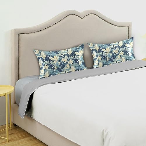 Miniatura 5 de Funda de almohada con diseño de hojas retro en forma de pluma, protector de estilo sobre, fundas de almohada de microfibra, fundas de almohada