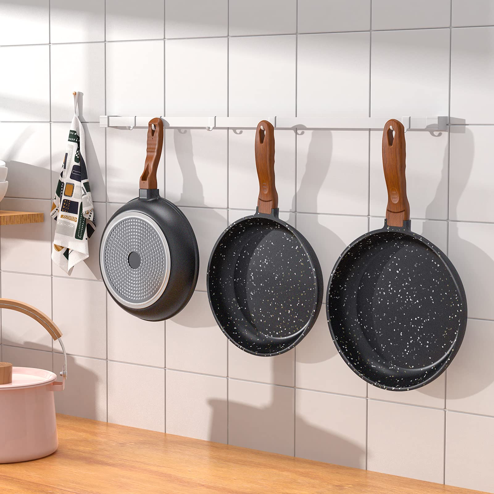 ferlord Frying Pan, 28cm Non Stick Frying Pan with Bakelite Handle