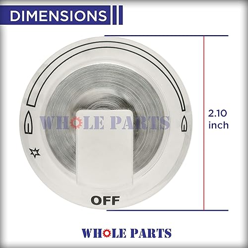 Miniatura 2 de Whole Parts Pomo de control de quemador de estufa # 318569904 - Reemplazo y compatible con algunas gamas Frigidaire y Electrolux