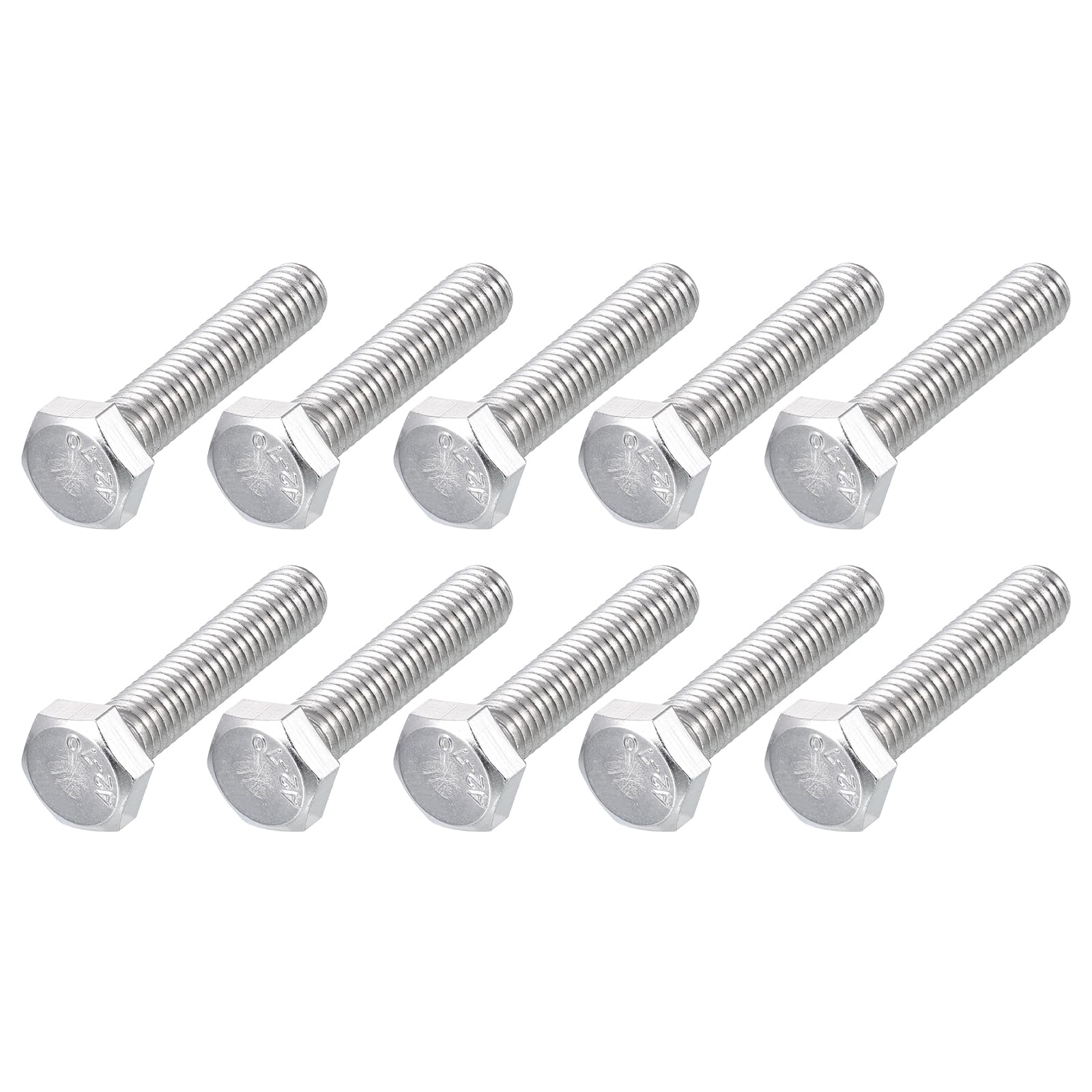 METALLIXITY Hex Bolts (M6-1x30mm) 25Pcs, 304 Stainless Steel Coarse Fully Threaded Hex Head Screw Bolt Machine Screws