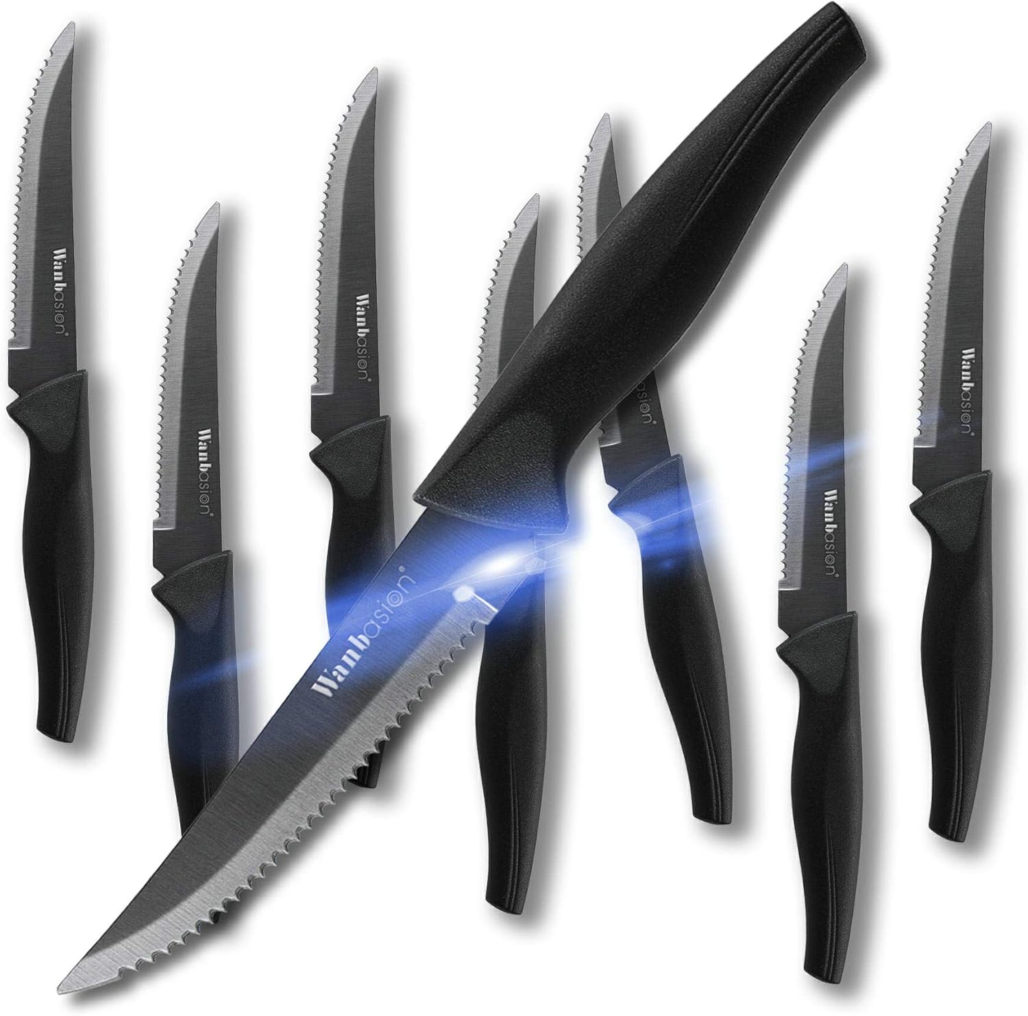 Wanbasion 8Piece Steak Knife Set Dishwasher Safe, Steak Knife Set