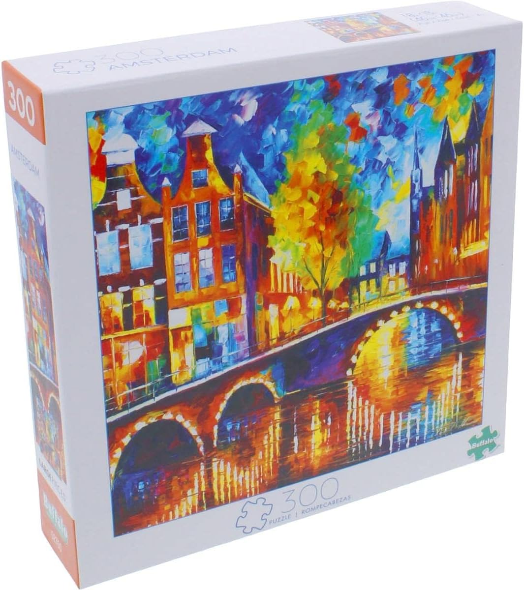 Buffalo Games - Leonid Afremov - Amsterdam - 300 Piece Jigsaw Puzzle for Adults -Challenging Puzzle Perfect for Game Nights - Finished Size is 21.25 x 15.00