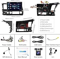 Vista 8 de para Honda Civic 2006-2011 Estéreo de coche Android Carplay inalámbrico Soporte para Android Auto inalámbrico con WiFi Navegación GPS Cámara