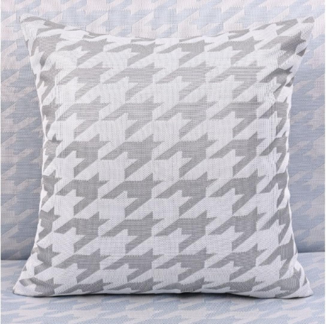 (1枚) サマーアイスシルク千鳥格子の枕カバー、リビングルームソファクッションカバー、ウエストプロテクター、ベッドサイドマット、バッ