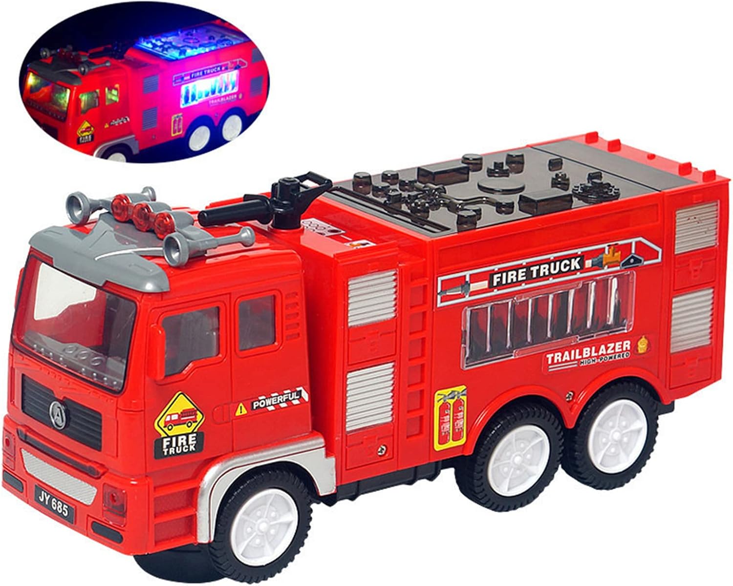 Fire Truck Toy, Electric Toy Trucks with Flashing Lights & Siren Sounds