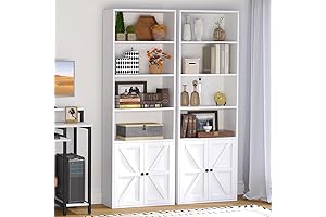 oneinmil 6 Tier Bookcase Set of 2 for Living Room