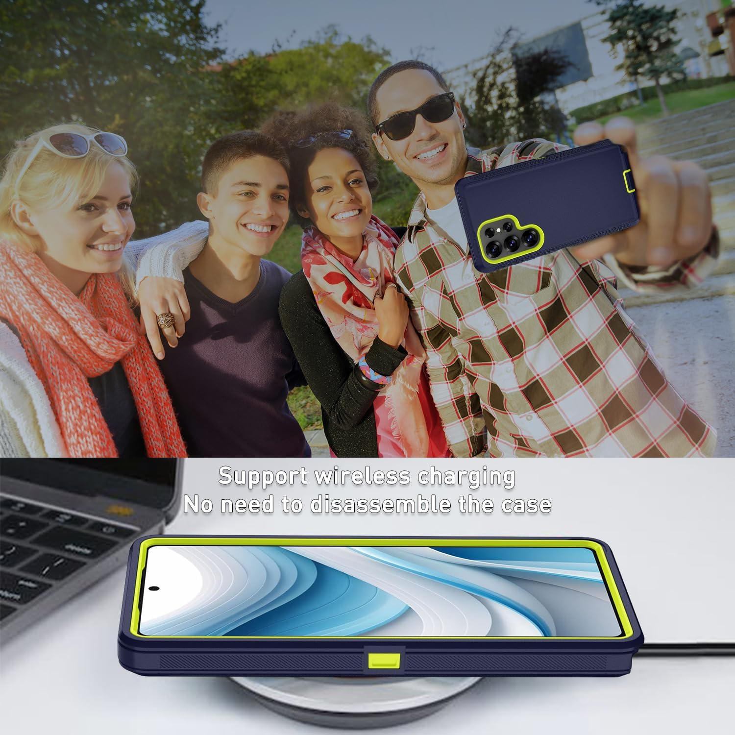 for Samsung Galaxy S25 Ultra case, S25 Ultra Heavy Duty case,with A Tempered Glass Screen Protector, [Military Grade Protective ] [Shockproof] [Dropproof] [Dust-Proof] (with Belt Clip-Blue Green) - Image 6