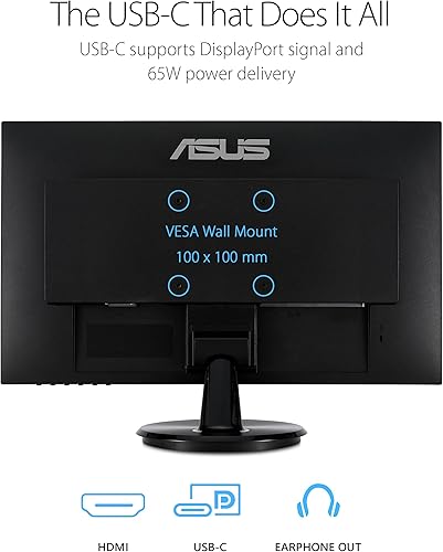 Miniatura 9 de ASUS Monitor 1080P de 23.8 pulgadas (VA24DCP) - Full HD, IPS, 75Hz, USB-C 65W Power Delivery, altavoces, sincronización adaptativaFreeSync, luz azul