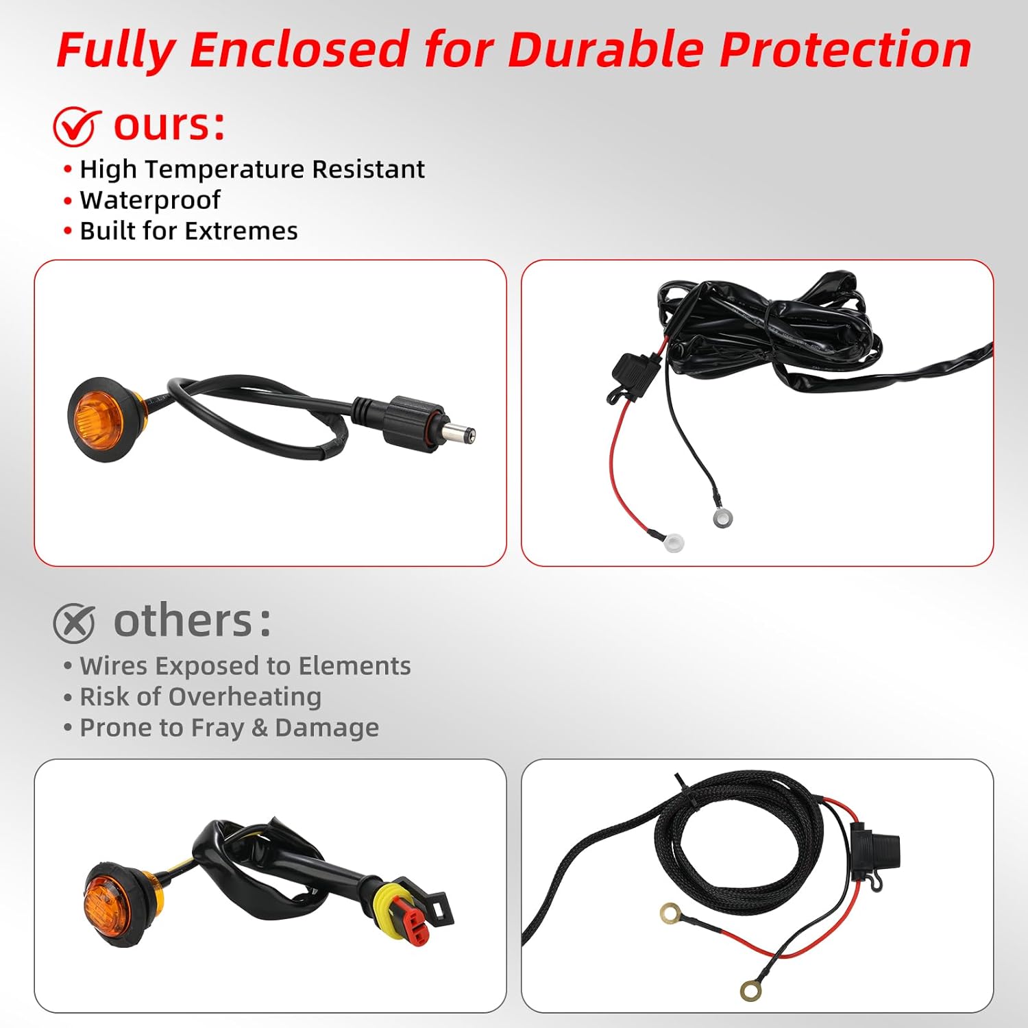 UTV Turn Signal Kit with 110DB Horn, Pre-Wired, Plug and Play ATV UTV Blinker with Rocker Switch, Universal Street Legal Kit Compatible with Polaris, Can Am, CFMOTO-4 Amber+4 Red Lights