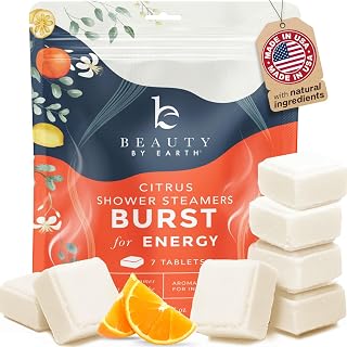 Shower Steamers Aromatherapy - USA Made with Natural Ingredients & Citrus Essential Oil, Long Lasting Shower Bombs for Energy Boost, Gift Set for Women & Men, Spa Gifts & Shower Accessorie
