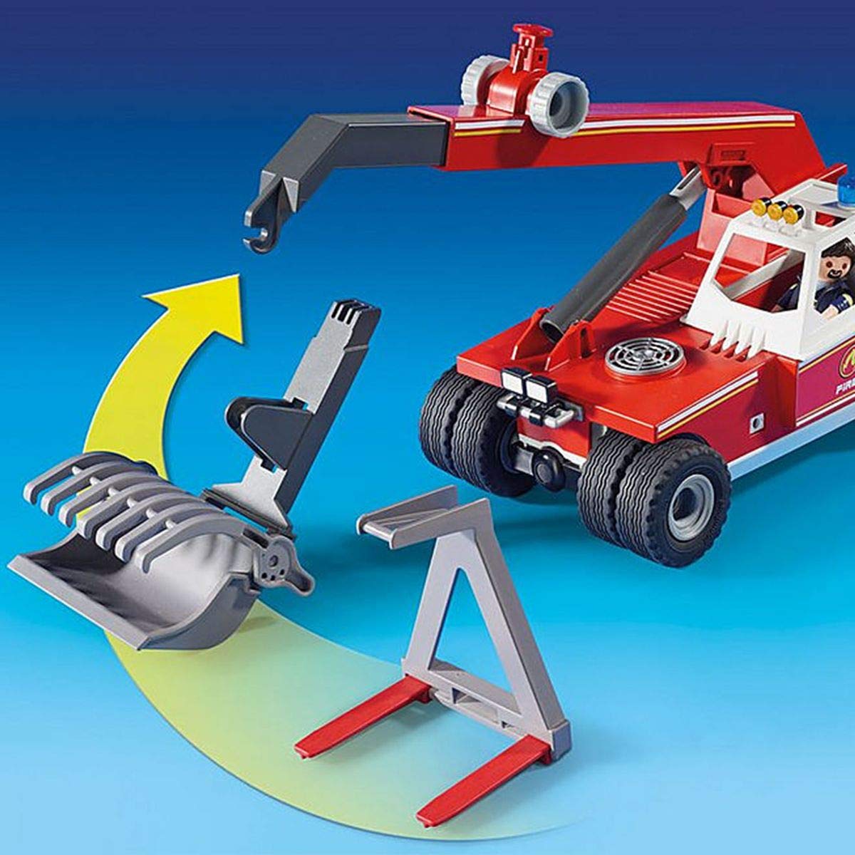 PLAYMOBIL City Action 9465 Feuerwehr-Teleskoplader, Ab 5 Jahren