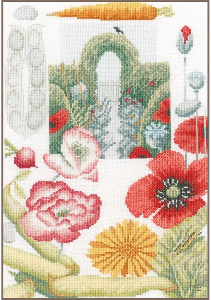 Lanarte Counted Cross Stitch Kit: Summer Bouquet (Aida,W), NA, 36 x 38cm