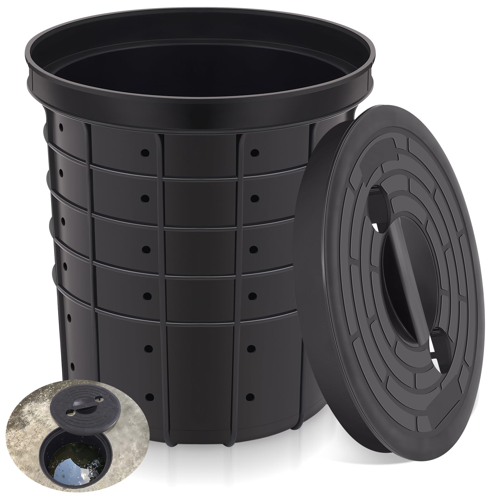 Memorywuu Sump Pump Basin with Lid Holes