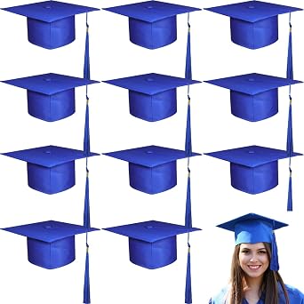 12/24 Pcs Graduation Cap Bulk Unisex Adult Adjustable Graduation Hat for High School Bachelor Graduation Supplies