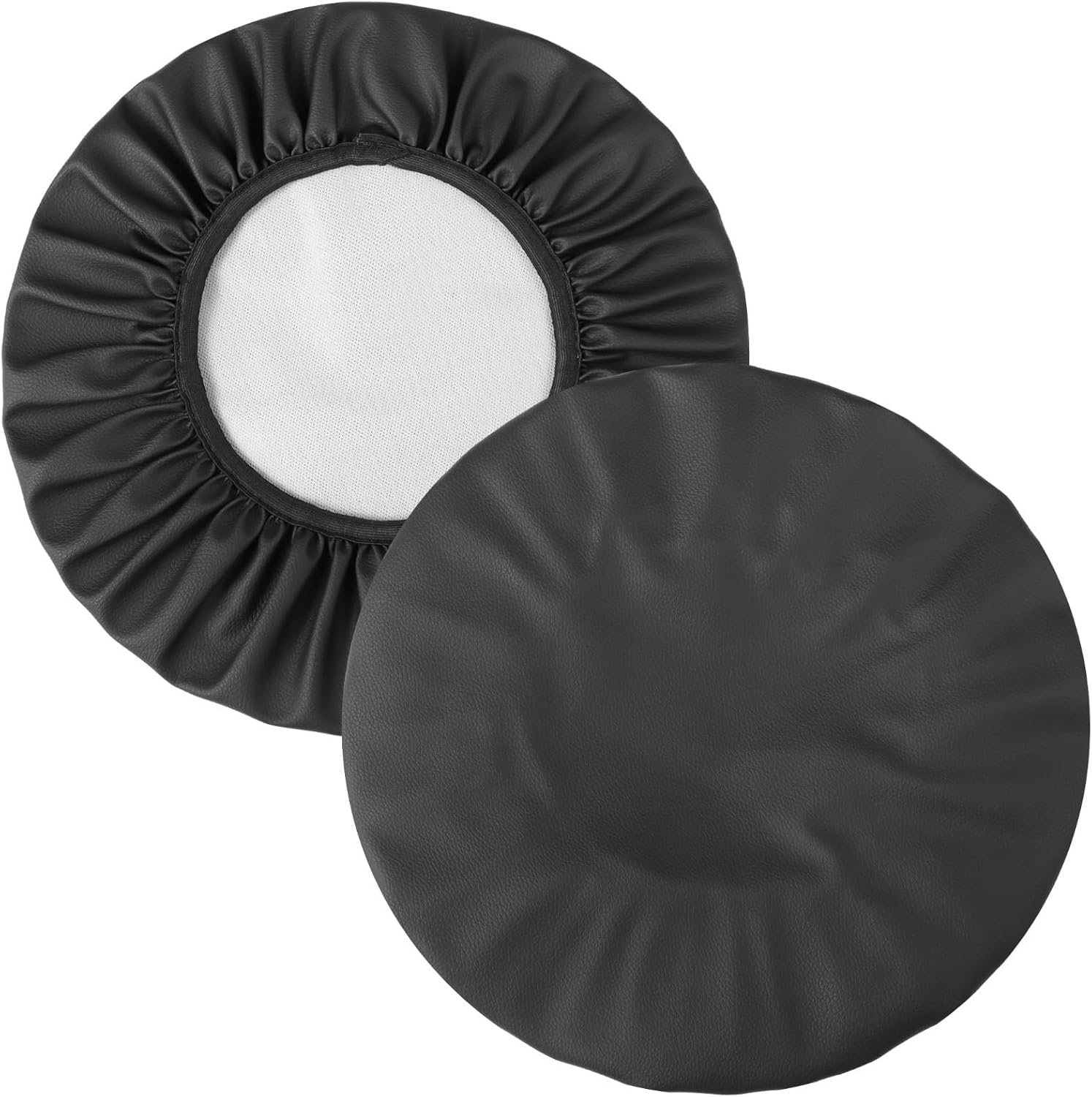 Waterproof Pu Leather Round Bar Stool Covers, 2 Pcs, Elastic Seat Protector Slipcover, Scratch-Resistant, Fits 16.9-17.7 in Stools for Bar, Salon, Spa, Clinic