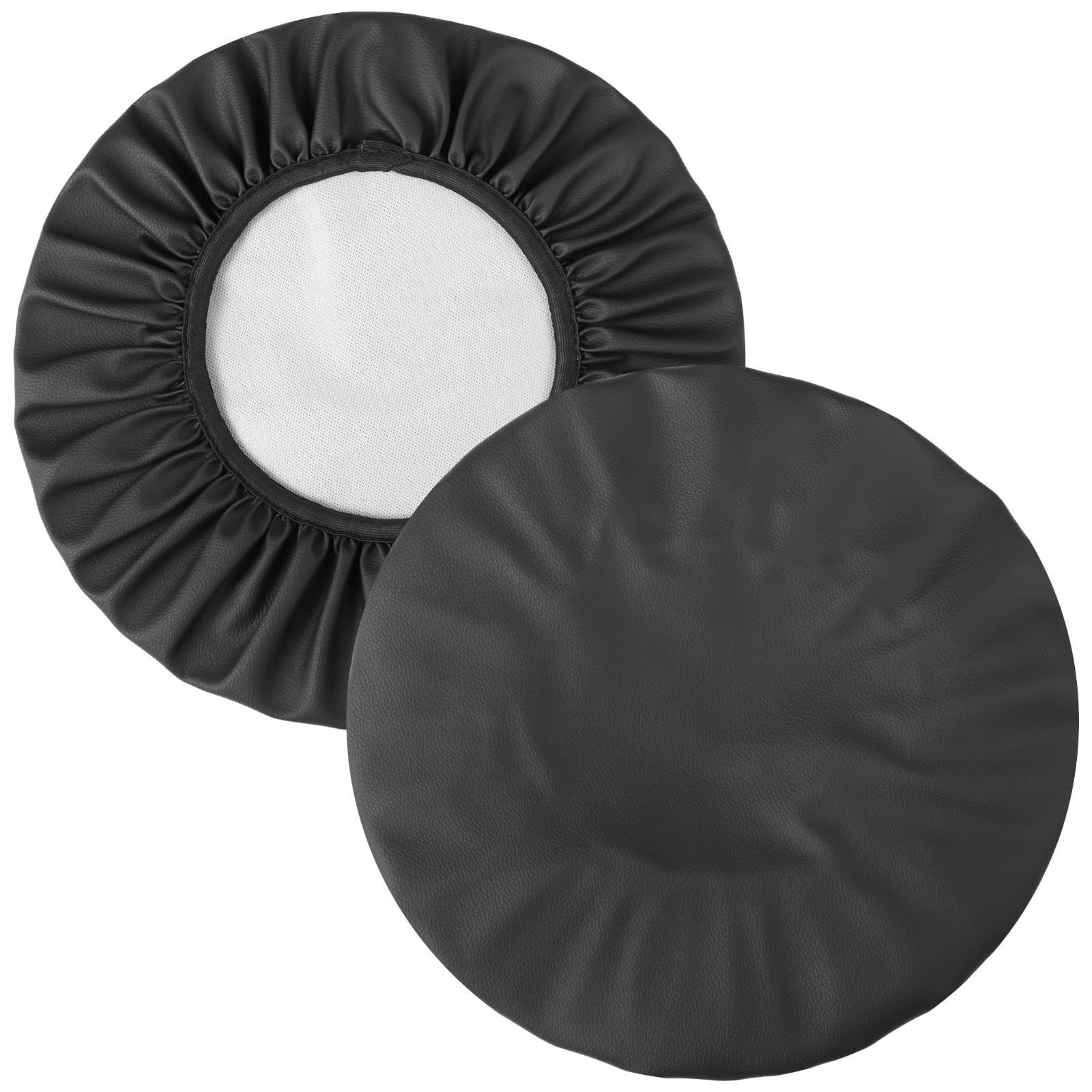 2 Stück Hockerbezug, wasserdichtes PU-Leder, passend für 42,9–45 cm, elastischer Schonbezug für runde Barhocker, Salonstuhl, kratzfest