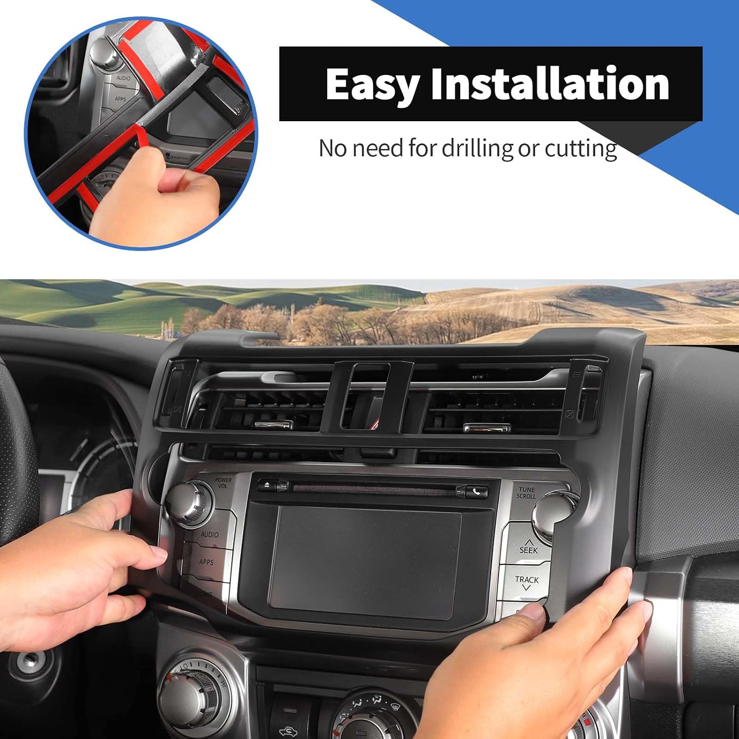 Voodonala for Toyota 4Runner 2010-2019 Center Console Decoration Cover Kits Compatible with Toyota 4Runner 2010-2019(8Pcs,ABS,Matte Black)
