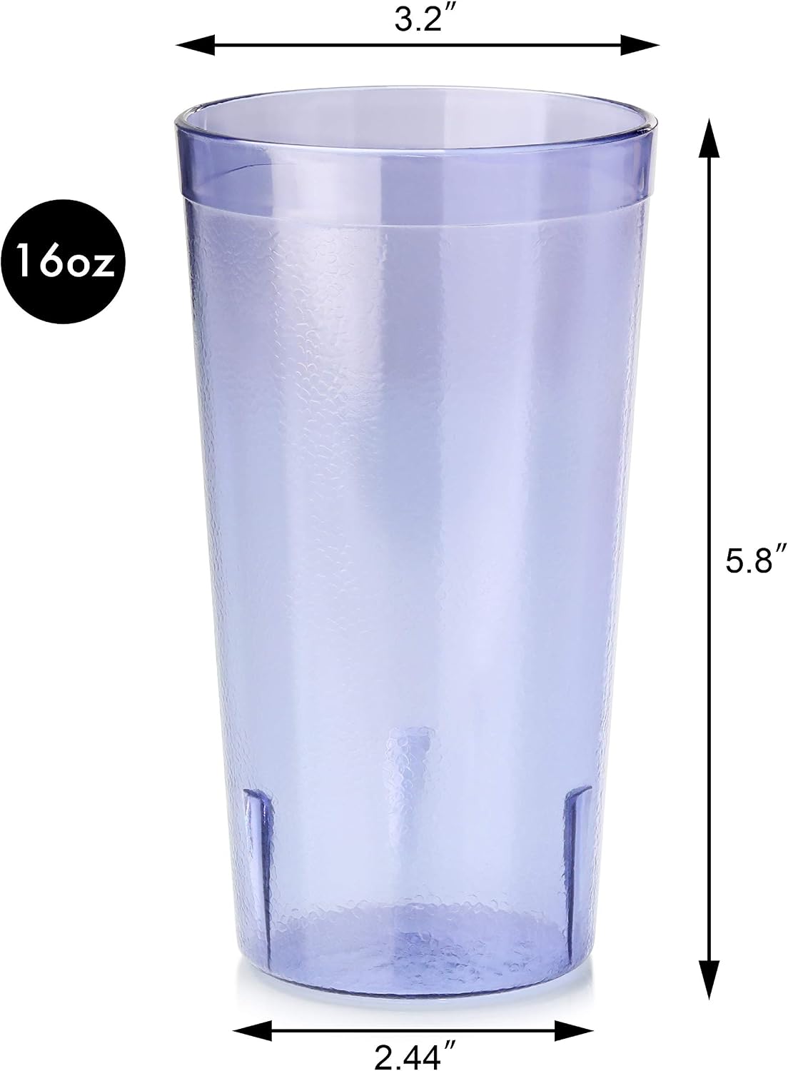 New Star Foodservice Restaurant-Grade Polycarbonate Beverage Tumblers, 16 oz, Blue, Set of 12