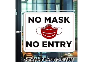 No Mask No Entry Sign - 3-Pack for Businesses & Offices