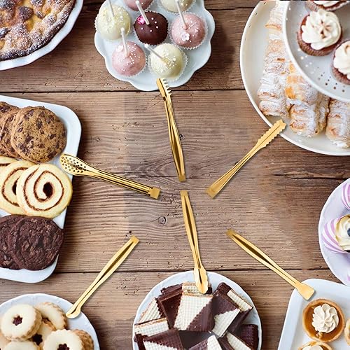 Miniatura 7 de Picowe Juego de 7 mini cucharas de servir, pinzas de aperitivos de 6 pulgadas, pinzas pequeñas de hielo de azúcar para barra de té, café, acero