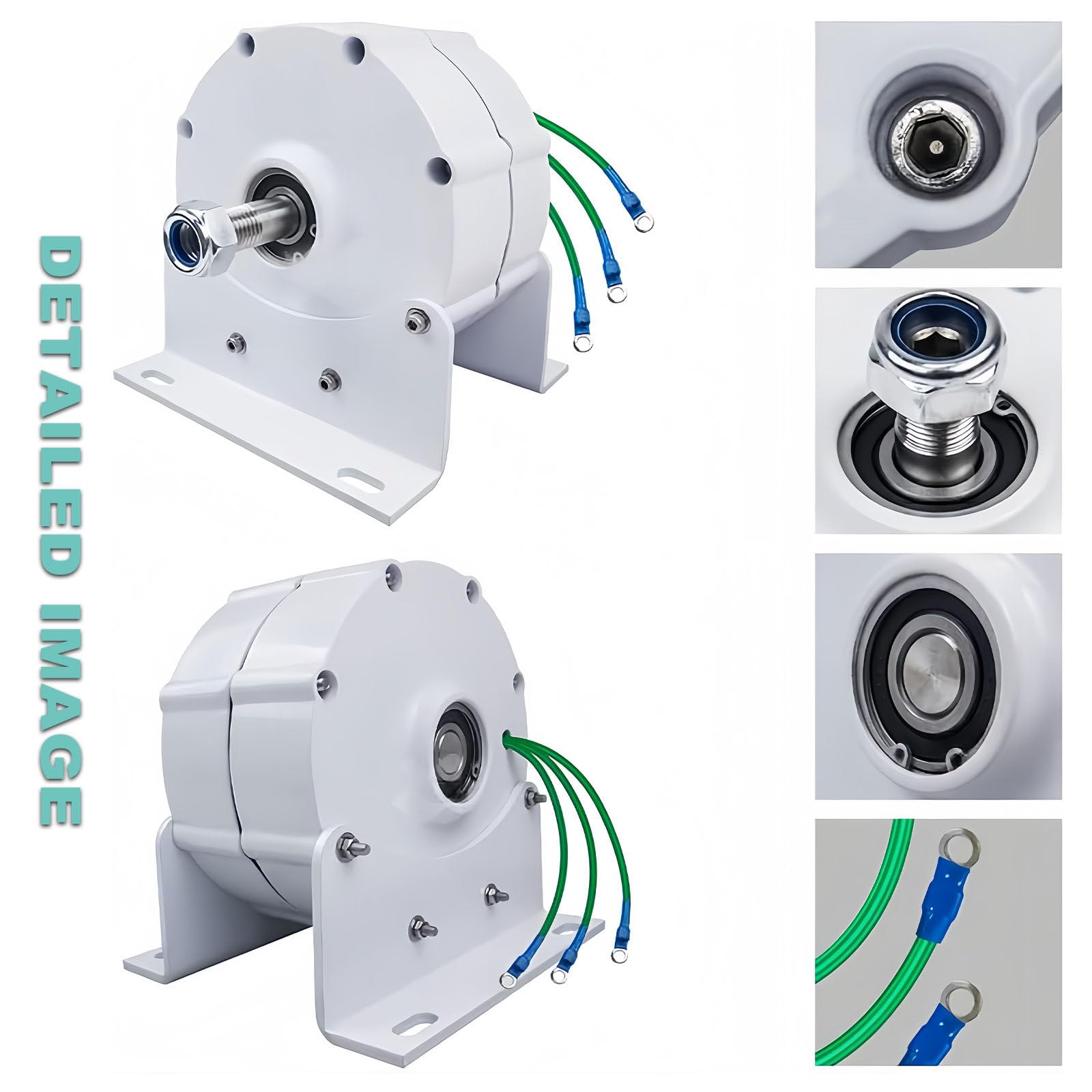 Generatore A Magnete Permanente da 12000 W Senza Ingranaggi, Alternatore A Bassa velocità da 12V, 24V, 48V, Generatore Eolico Domestico, Alternatore Trifase con Base per Turbina Eolica,220V