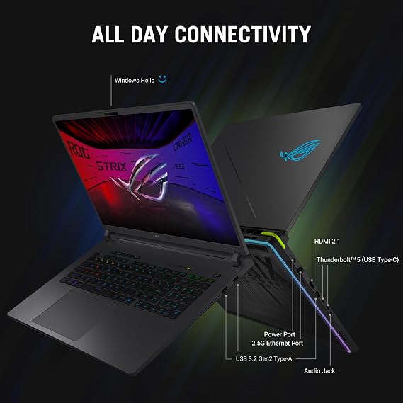 ASUS ROG Strix G16 (2025) Gaming Laptop, 16 ROG Nebula 16:10 2.5K 240Hz/3ms, NVIDIA GeForce RTX 5070Ti, Intel Core U9 HX, 32GB, 1TB, G615LR-DS96-CA