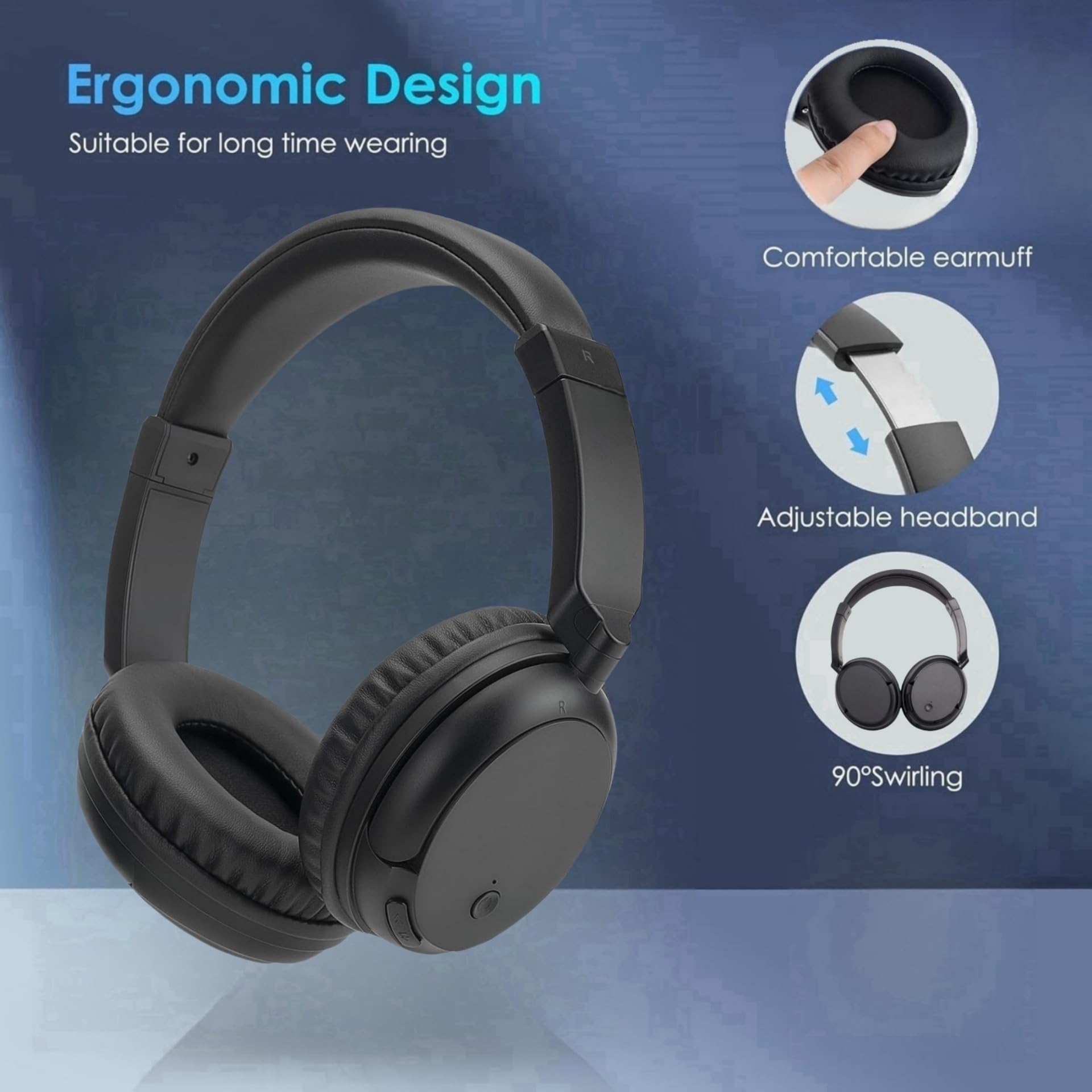 Cuffie TV Senza Fili con Bluetooth Trasmettitore, Hi-Fi, 30 Ore, Comodo e Facile da Usare per Gli Anziani, Con un Convertitore Digitale Compatibile con Tutti i Dispositivi di Uscita Audio Come TV