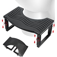 Toilet Stool Foldable,7in,8in,9 in Adjustable Height,Poop Stool