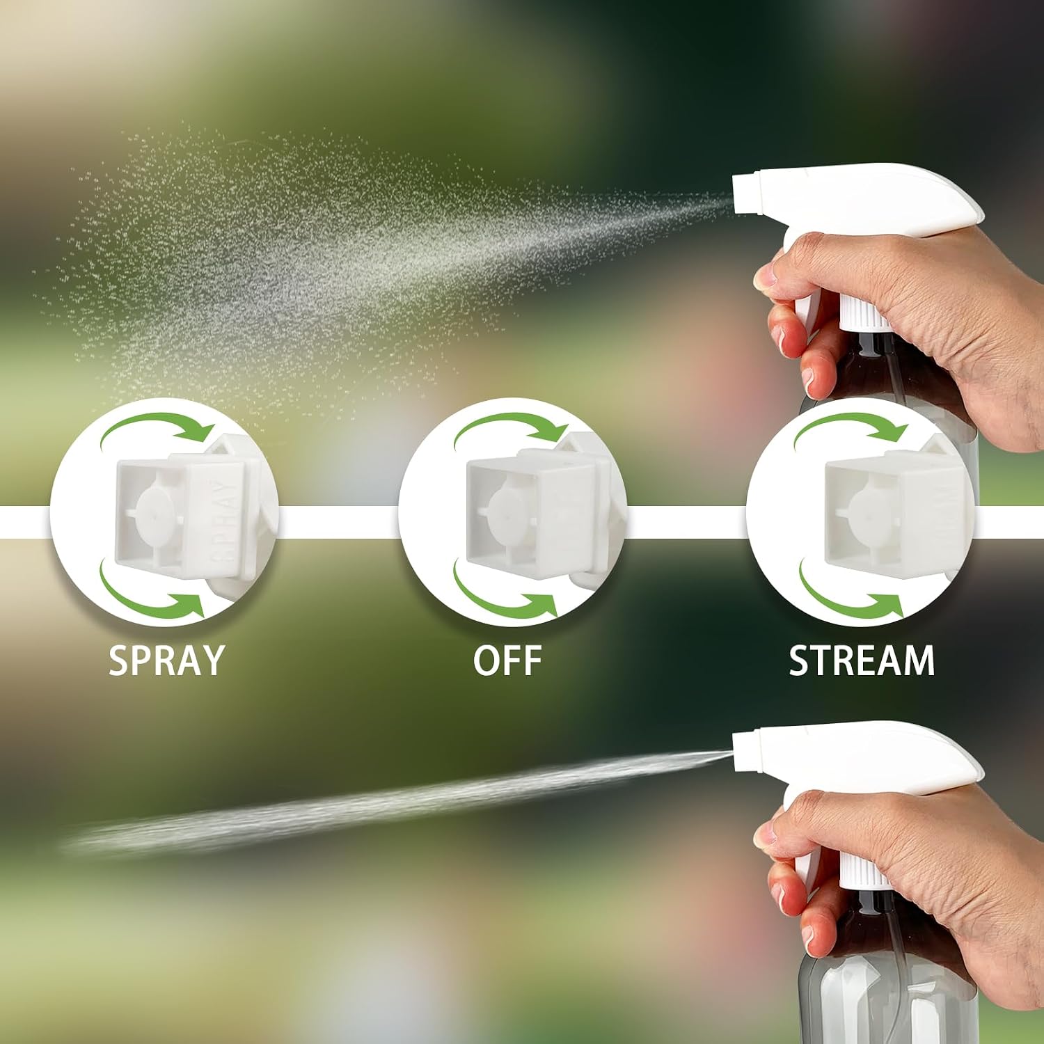 300ml Clear Black Plastic Spray Bottle - Premium Adjustable Nozzle, Ideal for Lawn & Garden, Hair Care, and Cleaning Supplies
