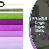 Vista 3 de Gersoniel 57 piezas de papel crepé de flores de bricolaje, 6 rollos de hojas de papel de crepé de 1.58 onzas, 50 piezas de alambre de hierro floral