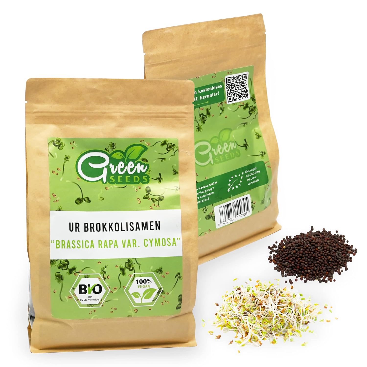 Green SEEDS Bio UrBrokkoli Sprossen Samen 500g Brokkoli Saatgut