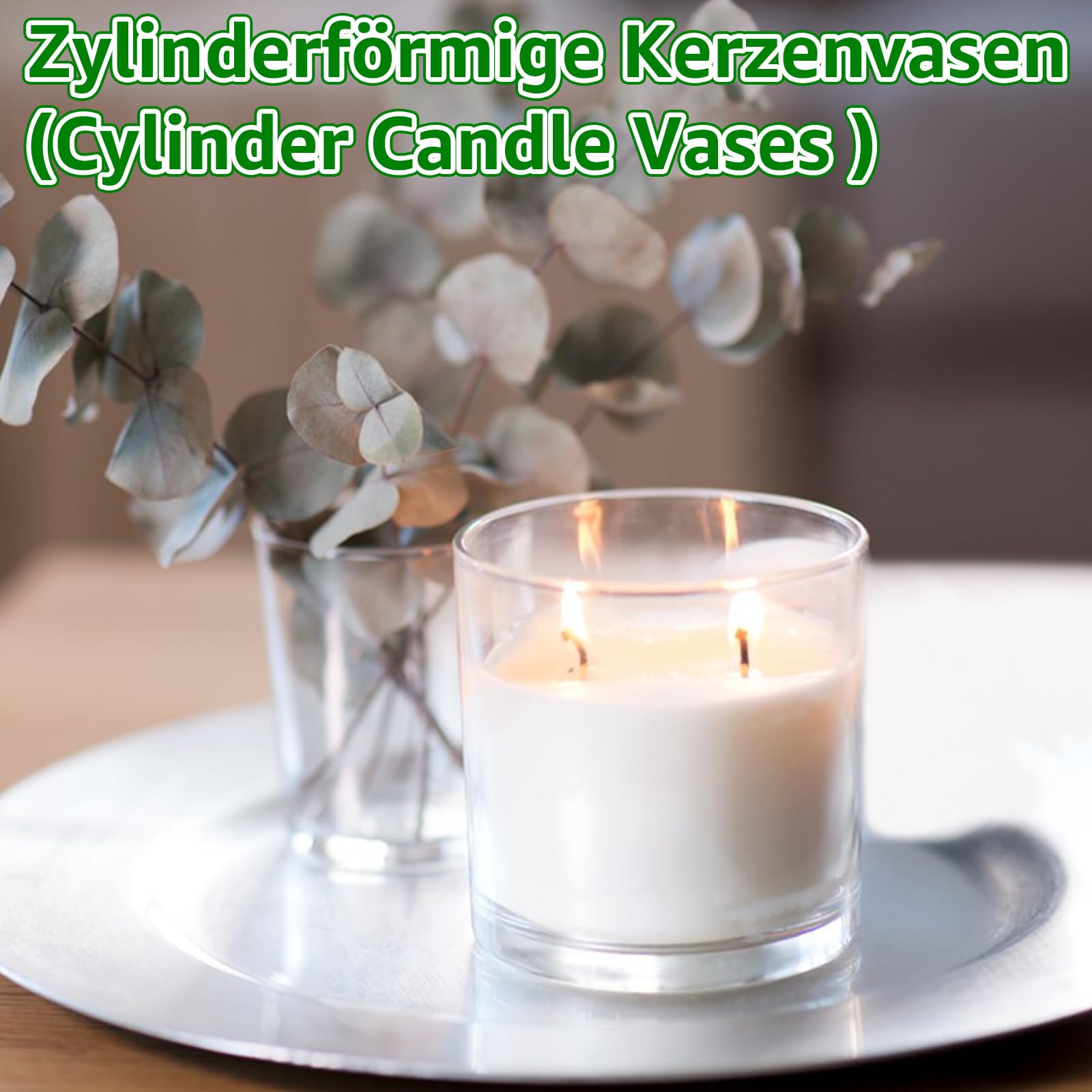 8 sztuk szklanych cylindrów do świec, szklany wazon mały 10 cm wysokości, przezroczysty szklany wazon cylinder, okrągły szklany cylinder z dnem, świeczniki małe szklane wazony do dekoracji domu