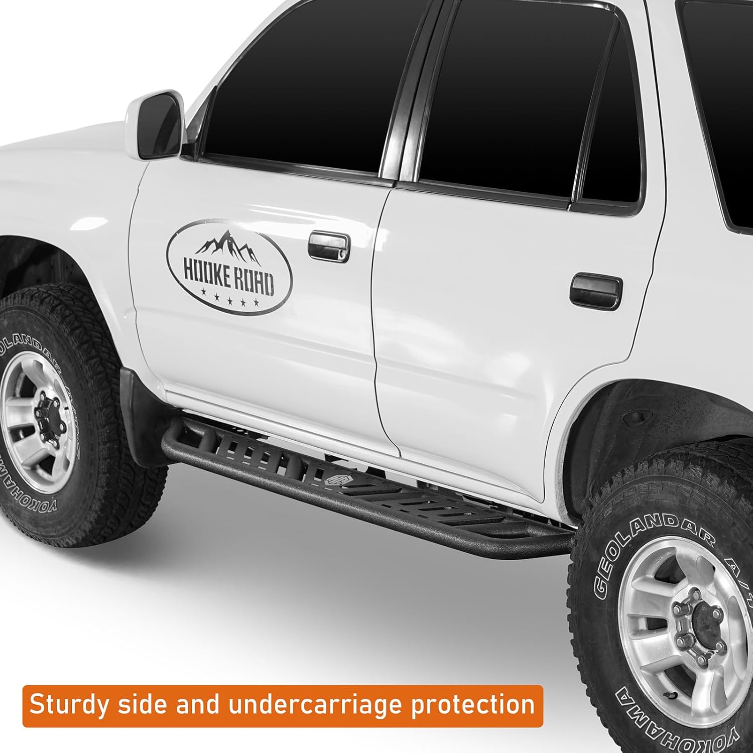 Hooke Road 7" Wide Running Board Side Steps for 1996-2002 Toyota 4Runner 3rd Gen, Steel Tube Rocker Slider Rail Nerf Bars with Non-Slip Pads