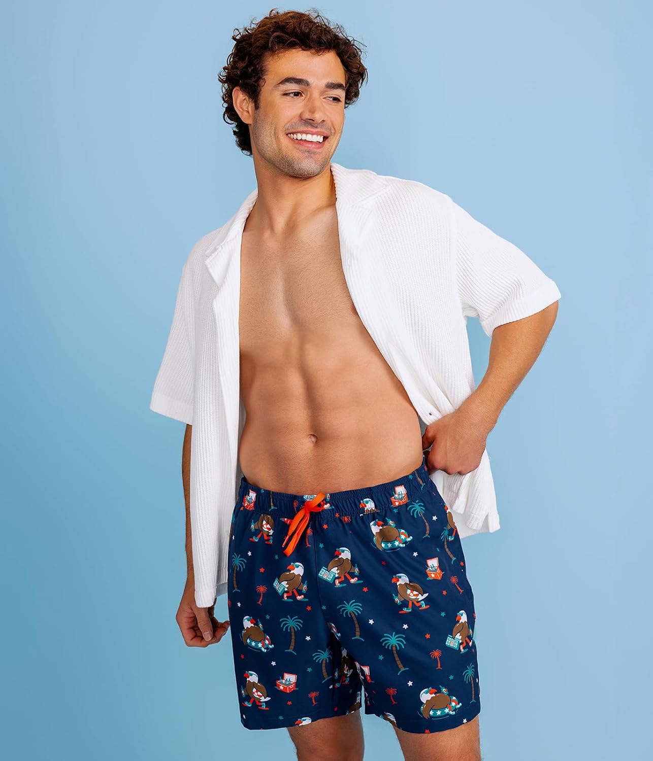 Tipsy Elves Men's USA Swimming Trunks 7'' Inseam 4 Way Stretch Fabric w/Mesh Liner Swim Trunks for Men Bathing Suit thumbnail